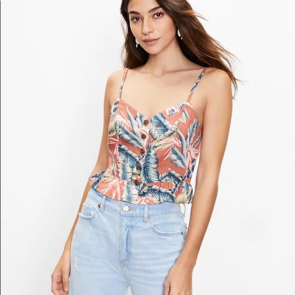 Loft Paradise Button Peplum Cami BNWT